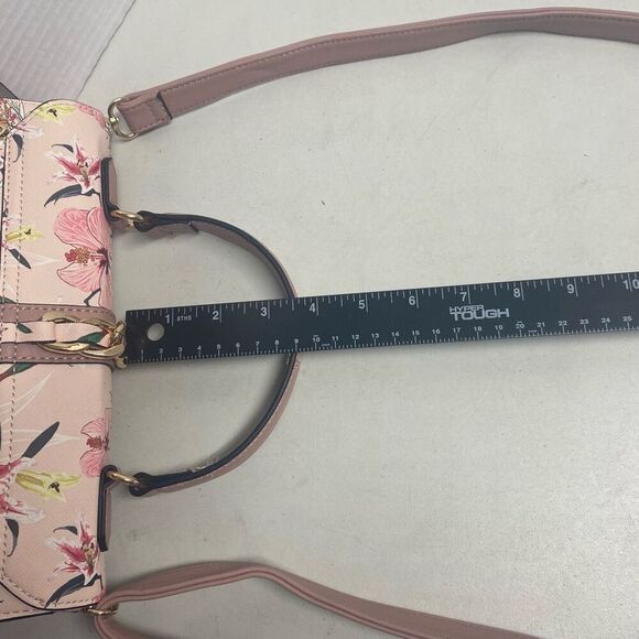 ALDO Glendaa Pink Floral Top Handle Shoulder Crossbody Tote Bag 9X4X9 SEE DESCR - Picture 11 of 14